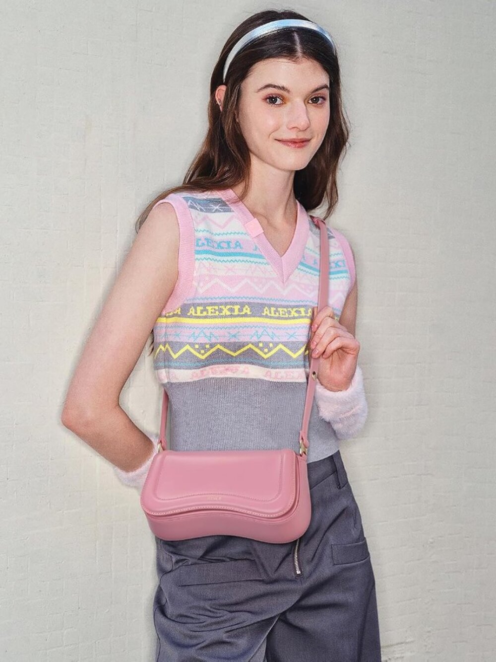 Women's Pink Cross-body Purse Waterproof Leather Small Clutch Shoulder Bag - Picture 3 of 6